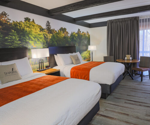 Double queens within a bunk room at Shawnee State Park Lodge