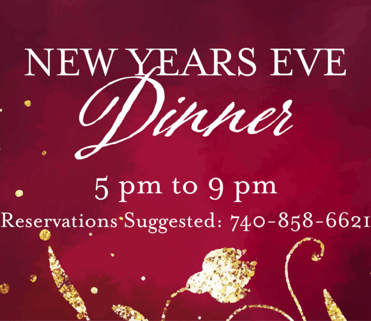 A graphic that says, "New Year's Eve Dinner 5 p.m. to 9 p.m."
