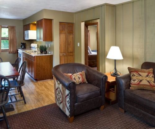 Cottage Living Room Looking Toward Kitchen